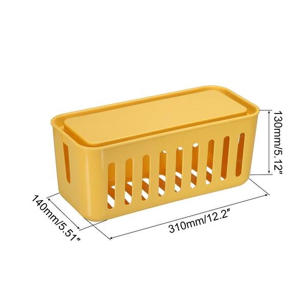 Cable Management Box PP Cord Organizer Box to Hide Wires Light Yellow 2 Pcs Light Yellow Bed