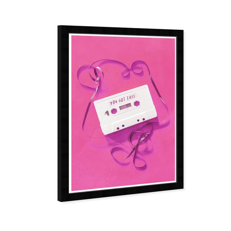 Wynwood Studio Prints Music and Dance You Got This Casette Pink and Dark Pink Glam Wall Art Canvas Print