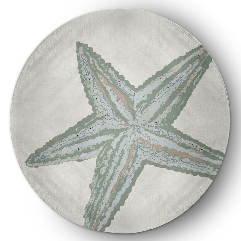 Large Starfish Nautical Chenille Rug