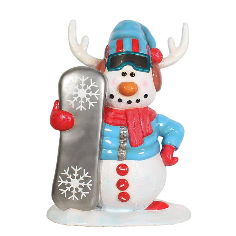 Snowman with Snowboard Commercial Outdoor Decoration - 36" - White