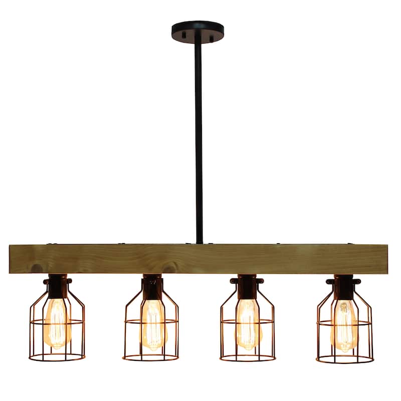 4 Light Rustic Cage Pendant