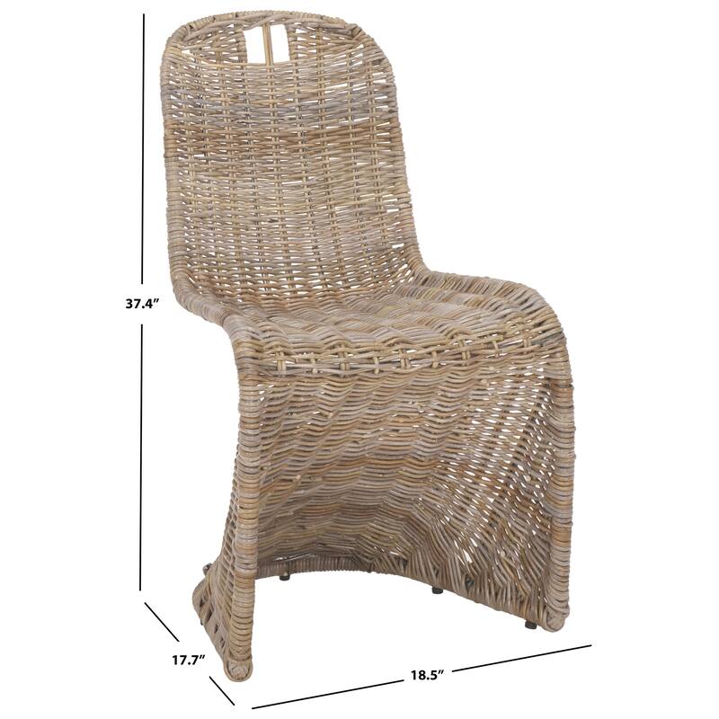 SAFAVIEH Lucyna Dining Grey Dining Chair (Set of 2) - 19Wx18Dx37H