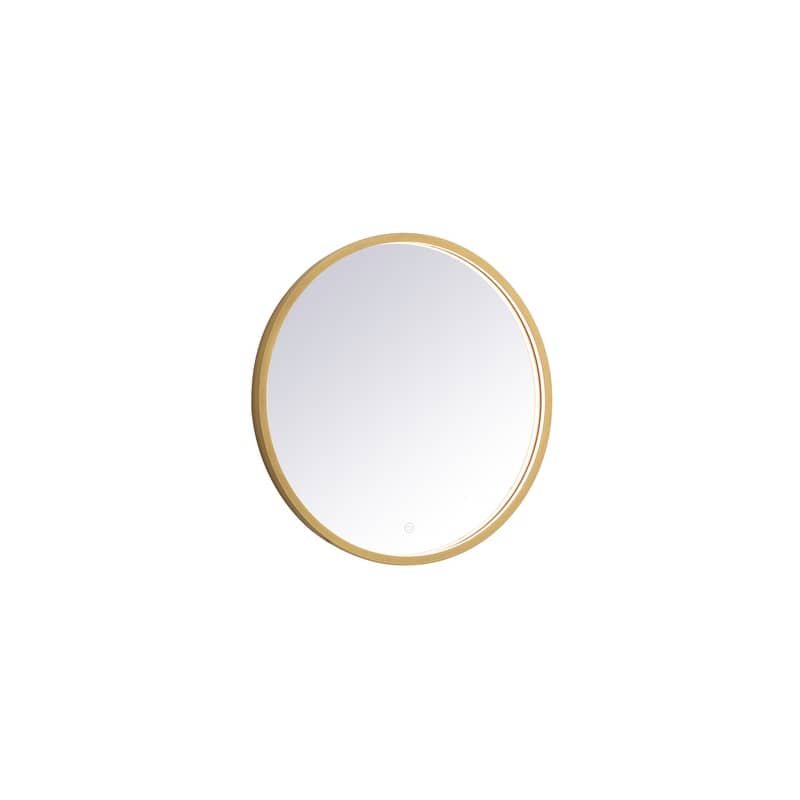Indigo Home 24 inch LED mirror with adjustable color temperature - Brass