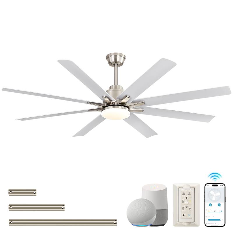 Modern Ceiling Fan With Light Smart Life APP Remote Control Timer For Alexa Google Bedroom Farmhouse