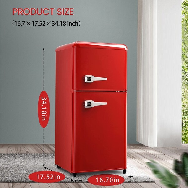 JEREMY CASS 3.5 cu.Ft. 2 Door Compact Refrigerator with Freezer Mini Fridge with Removable Glass Shelves On Sale Bed Bath Beyond 36981753