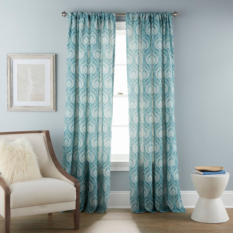 Nanshing Naomi Sheer Rod Pocket Single Curtain Panel - 50 x 84" - Teal