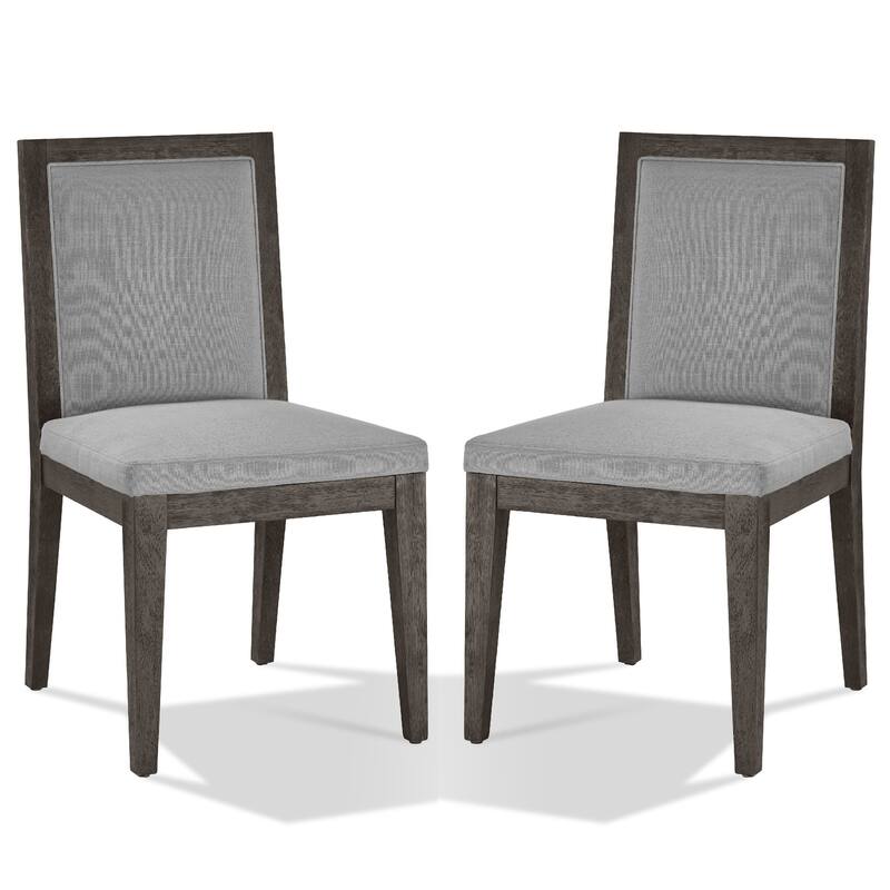 Mod 19 Inch Dining Chair,Solid wood, Upholstered, Set of 2, Ash Gray