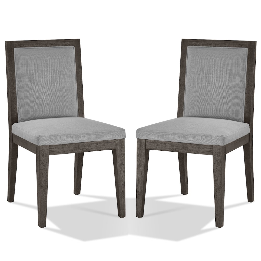 Mod 19 Inch Dining Chair,Solid wood, Upholstered, Set of 2, Ash Gray