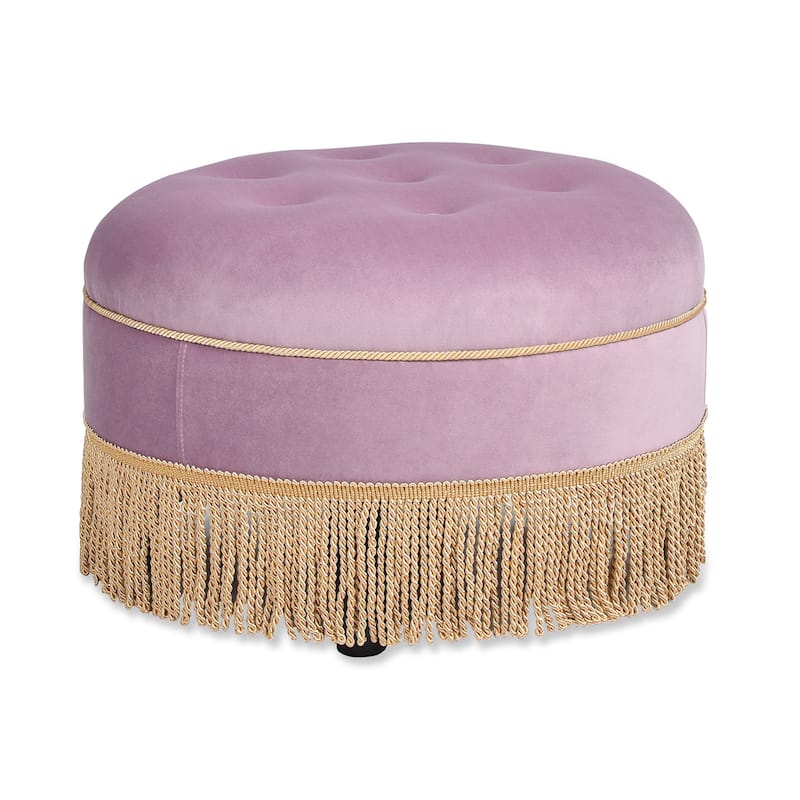 Yolanda 24" Upholstered Round Accent Ottoman