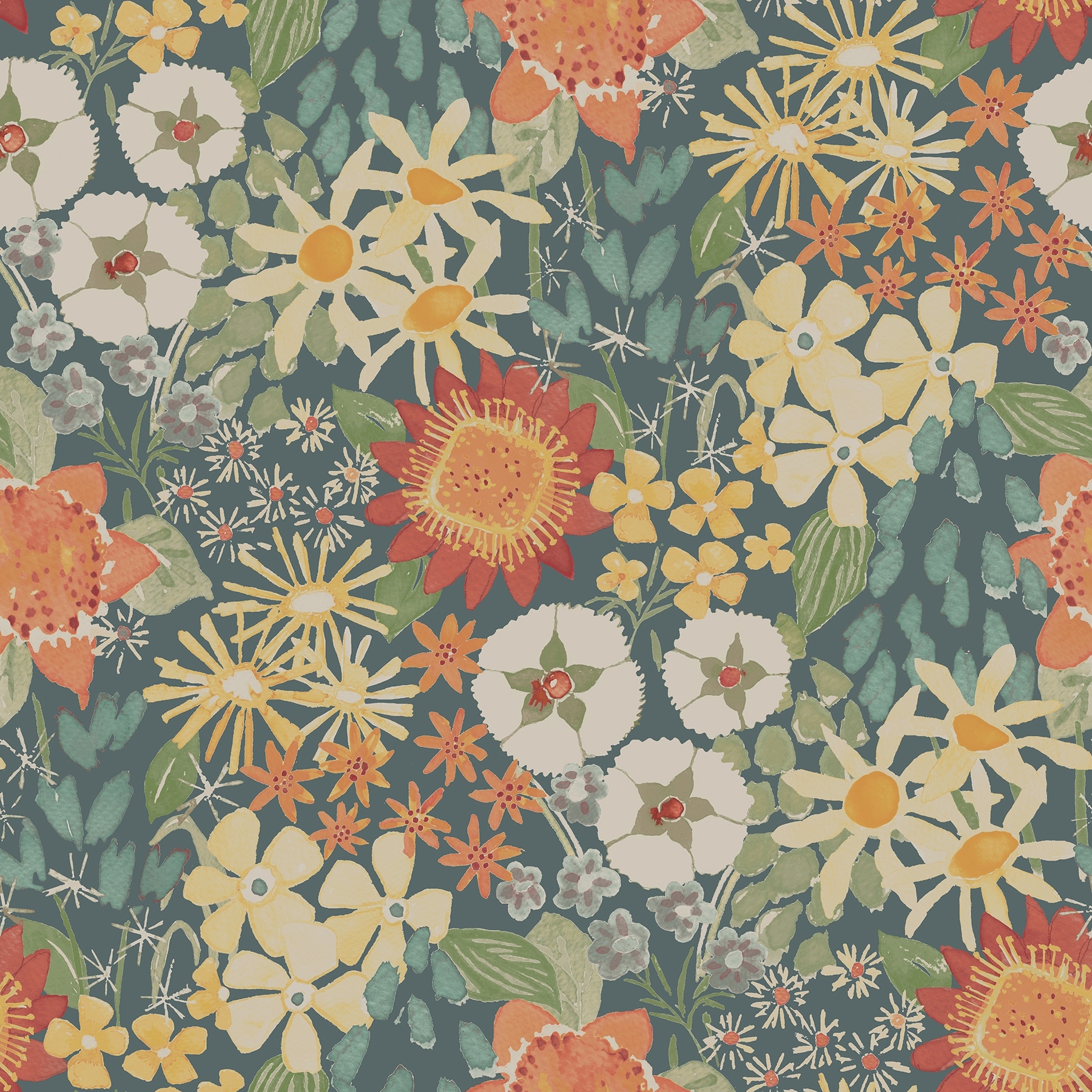 Sadie Teal Peel and Stick Wallpaper