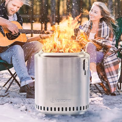 VENTOPYR Camping Bonfire Double-layer Smokeless Square Wood Burning Fire Pit Table