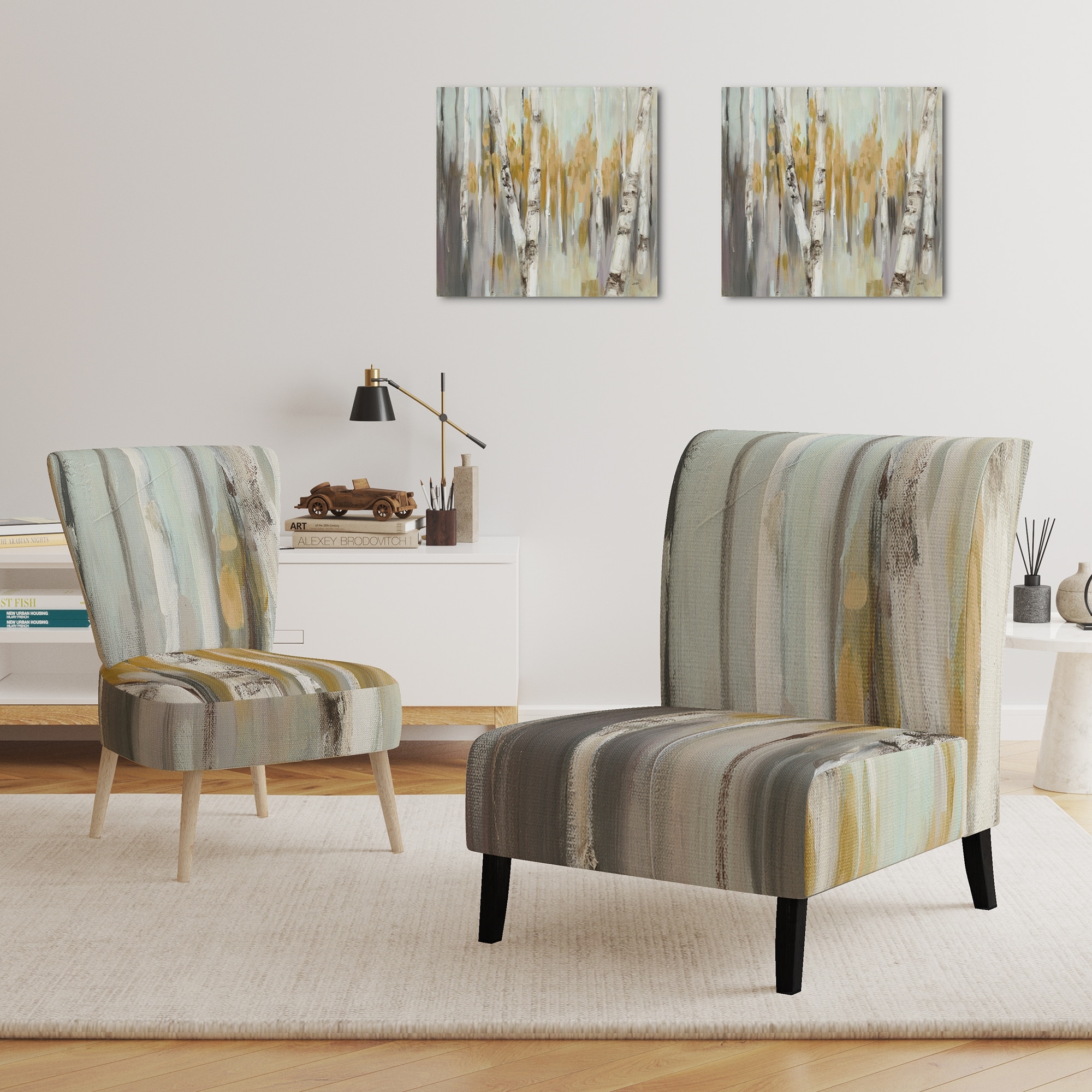Designart "Silver And Yellow Birch Forest" Upholstered - Picture 10 of 20