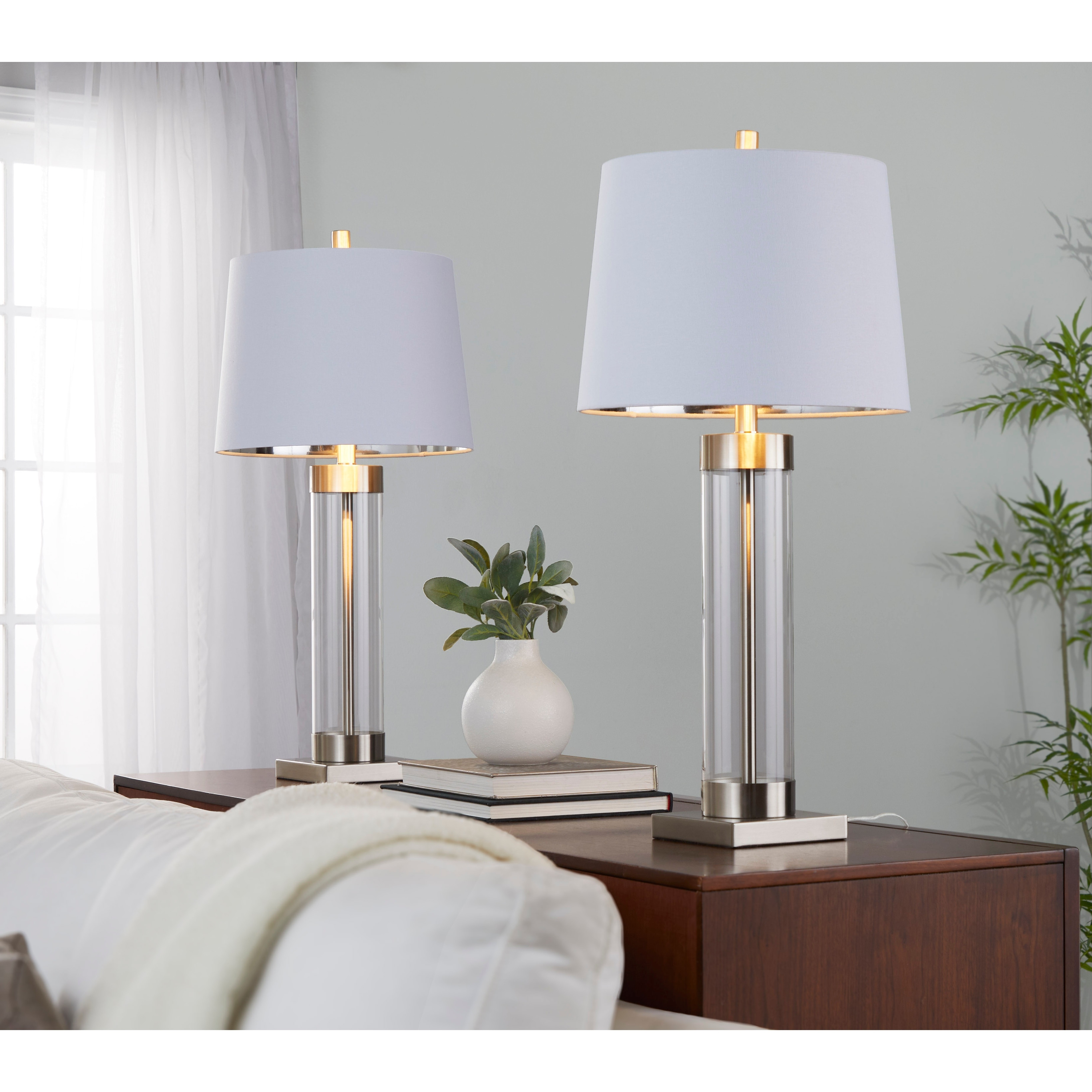 Silver Orchid Nissen 30" Glass Table Lamp (Set of 2)