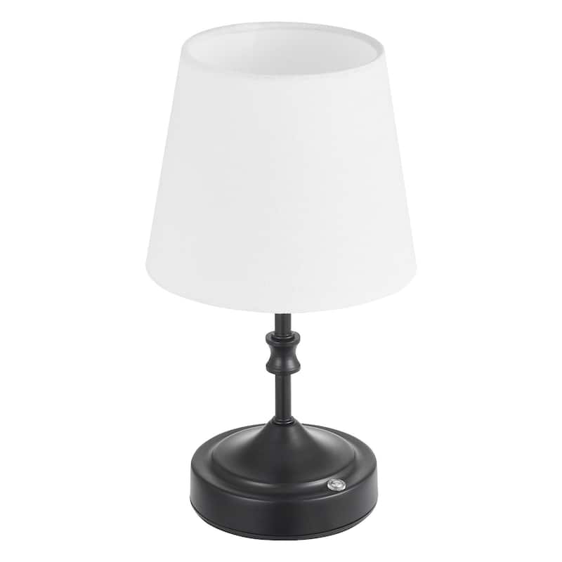 Cordless Rechargeable Table Lamp with Adjustable Brightness and Fabric Shade - 5.9 x 5.9 x 10 inch - Black