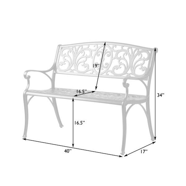 Decatur Aluminum Patio Bench In Antique Bronze