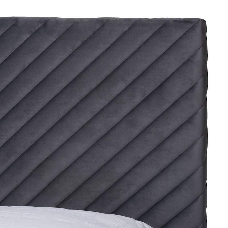 Fabrico Glam & Luxe Velvet Upholstered Metal Platform Bed