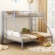 preview thumbnail 47 of 52, Metal Bunk Bed with 2 Built-in Ladders, Twin XL Over Queen/Full XL Over Queen Heavy Duty Bunk Bedframe with Guardrails for Kids