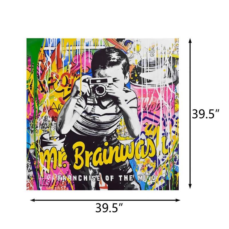 Mr. Brainwashed Sculptural Paint and Print Canvas Wall Art