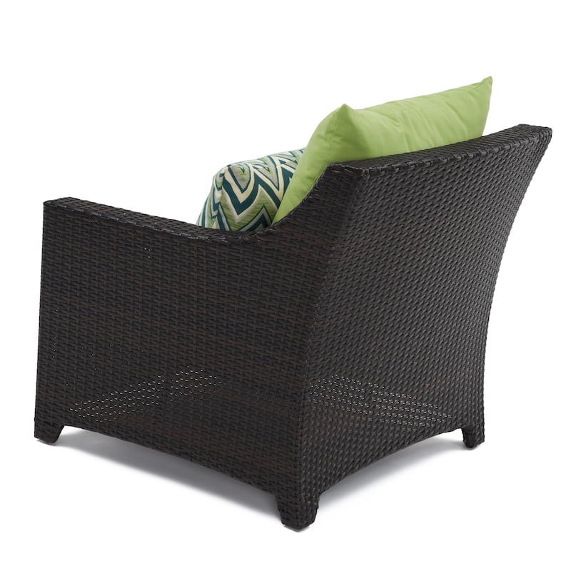 Deco 5 Piece Sunbrella Outdoor Patio Club Chair & Ottoman Set