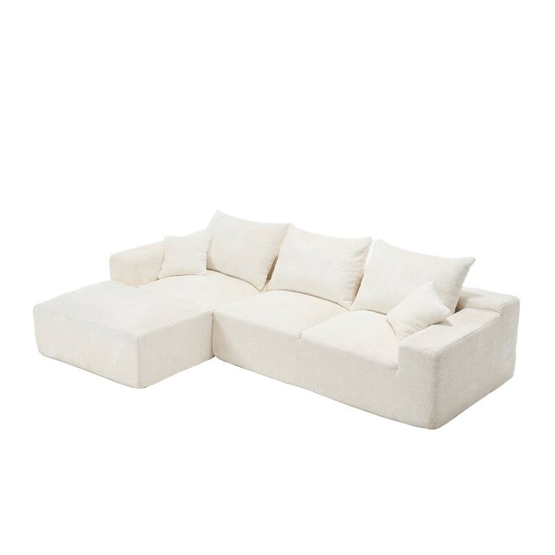 Stylish L-Shaped Sofa,Soft Fabric,Deep Seat and No Assembly