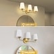 preview thumbnail 7 of 6, 22.5 in. W 3-Light White Plus Gold Bathroom Vanity Light with Shade
