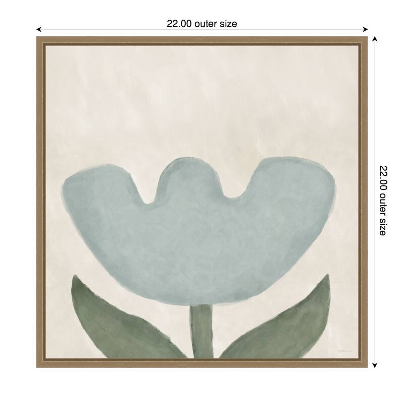 Kate and Laurel Blue Flower by Gabrielly Guedes Framed Canvas Wall Art Print