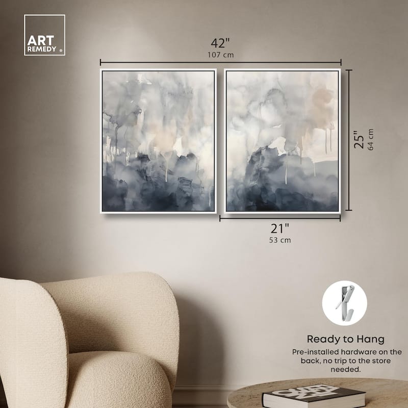 Muted Ocean Hues Canvas Set of 2 by Art Remedy