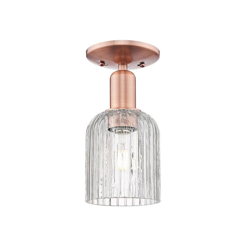 Innovations Lighting 716-1C-11-5 Bridal Veil Semi-Flush Bridal Veil 5" - Antique Copper / Clear