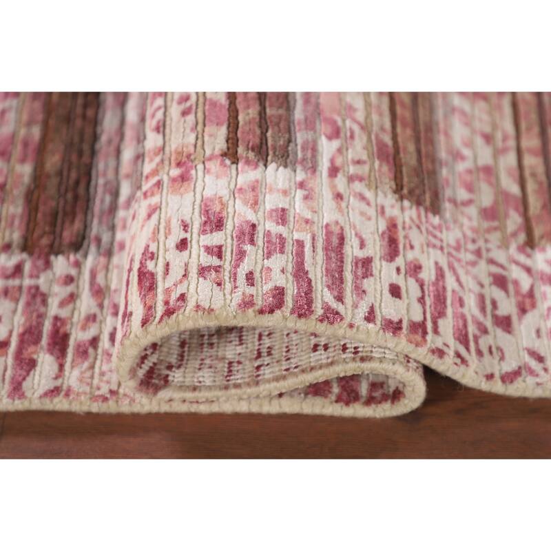 Abstract Accent Rug Handmade Multi-Color Wool Carpet - 2'8"x 4'9"