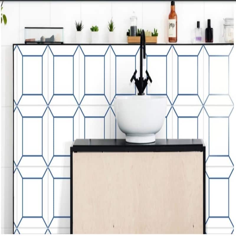 The Tile Life Frame 6x6 Blue Ceramic Wall Tile