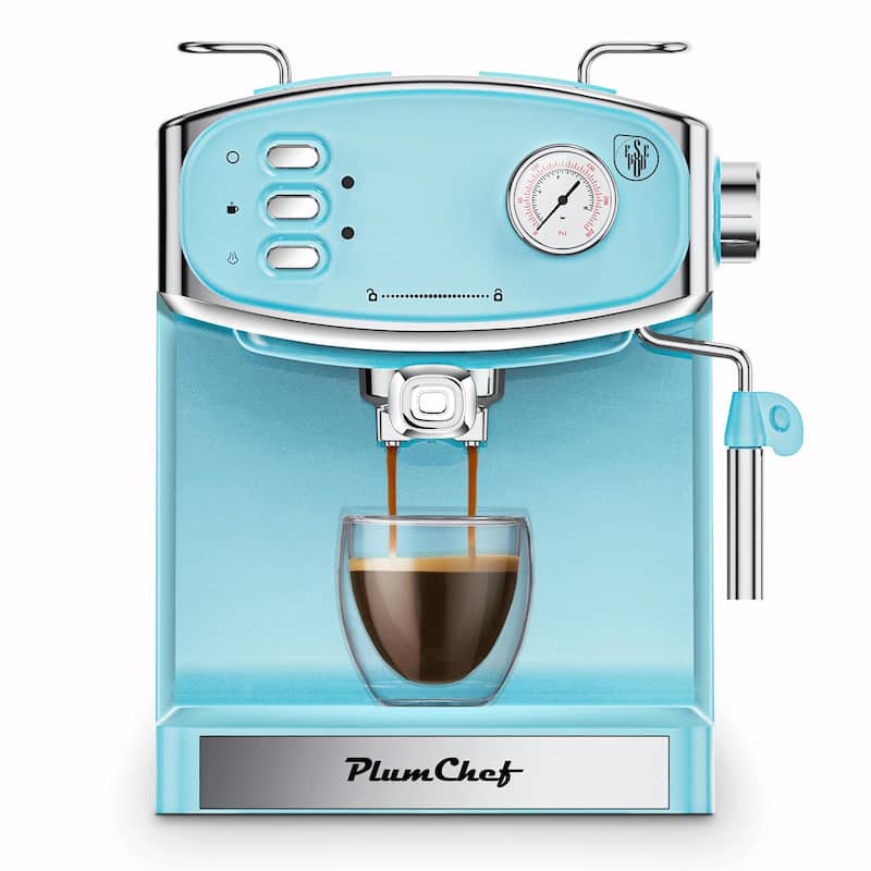 Plum Chef 20 Bar Espresso Machine - Professional Compact Espresso Maker with Milk Frother Steam Wand
