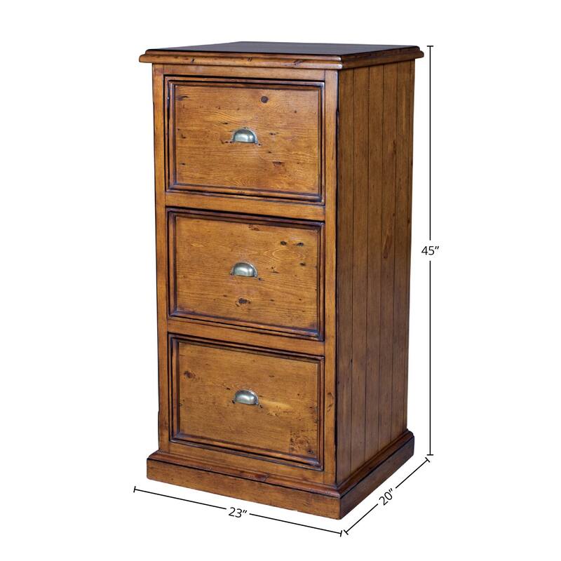 Dexter 23" Wide 3-Drawer Reclaimed Pine File Cabinet