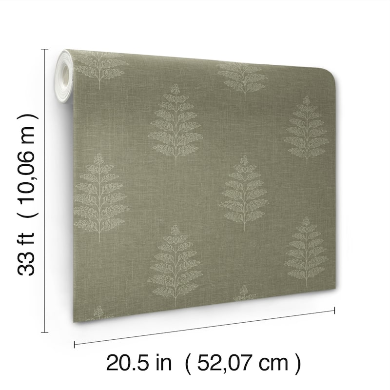 Chesapeake Frond Dark Green Leaf Wallpaper