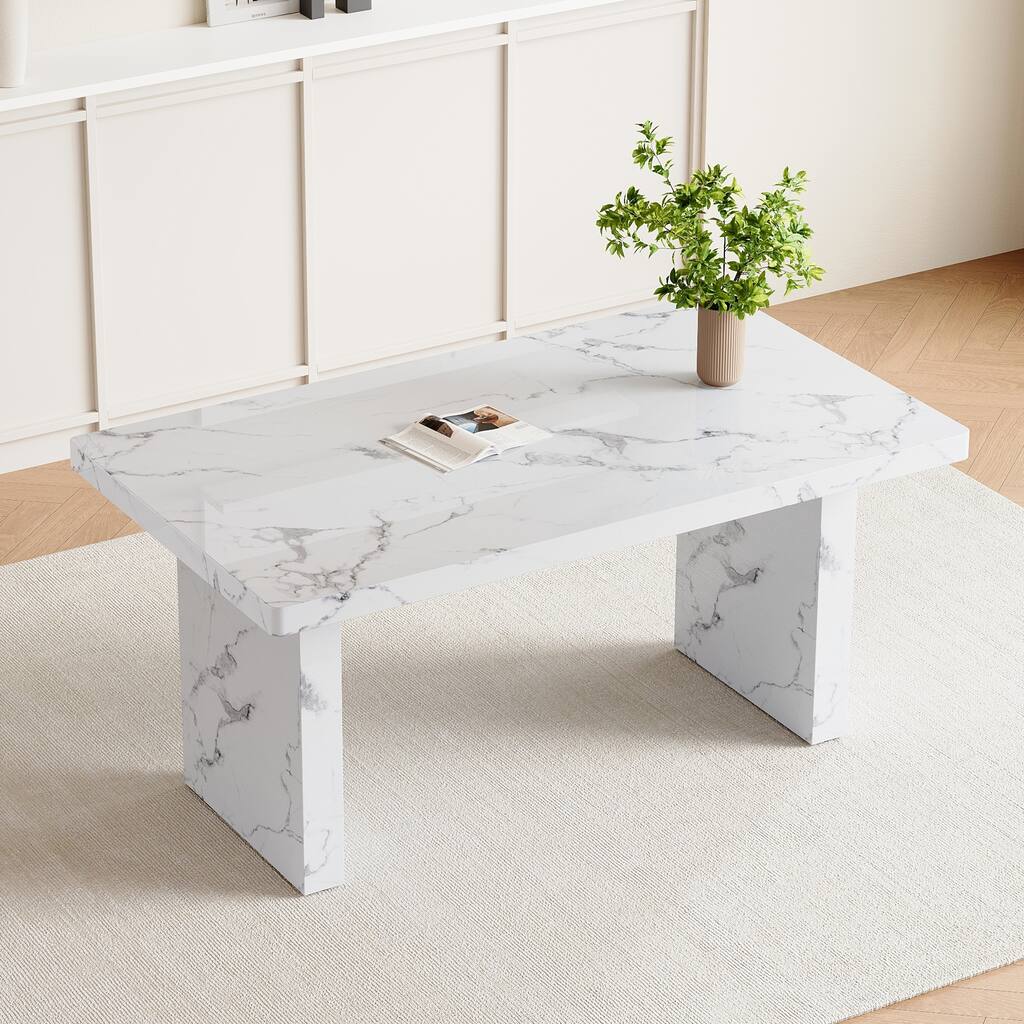 Luxurious Marble Pattern Mdf Dining Table