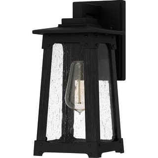 Matte Black One Light Outdoor Wall Mount from the Drescher Collection