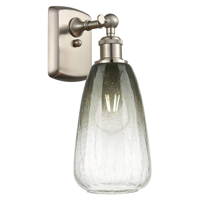Innovations Lighting 516-1W-14-6 Brookhaven Almond Sconce Brookhaven - Brushed Satin Nickel / Slate
