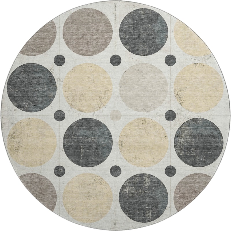 Premium Washable Super Soft Casual Circles Mayfield Rug