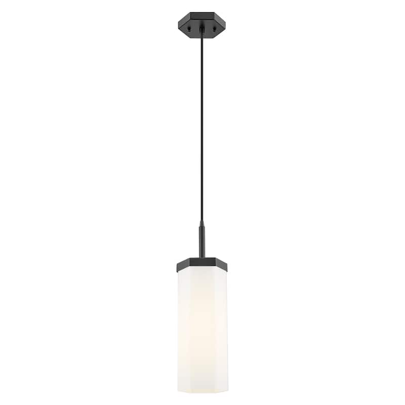 Innovations Lighting Downtown Urban - Blakeley - 1 Light 5" Cord Hung Pendant - Matte Black/Matte White Shade
