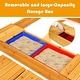 preview thumbnail 6 of 9, Costway Kids Cedar Sandbox w/ Storage Boxes & Bench Seats Children