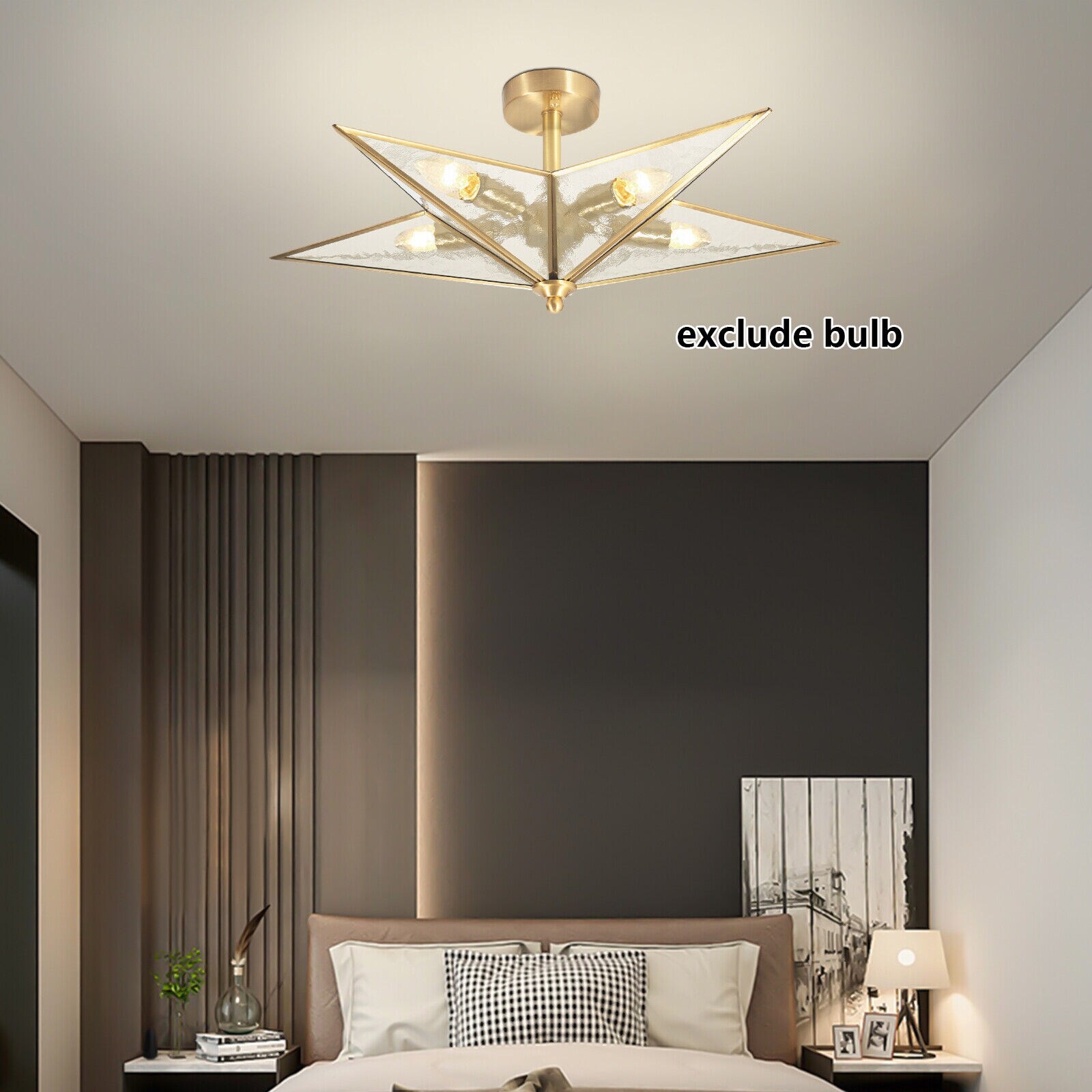 Minimalist Star Shape Brass 5 Light Flush Mount Gold Pendant 5 Light On Sale Bed Bath Beyond 36191989