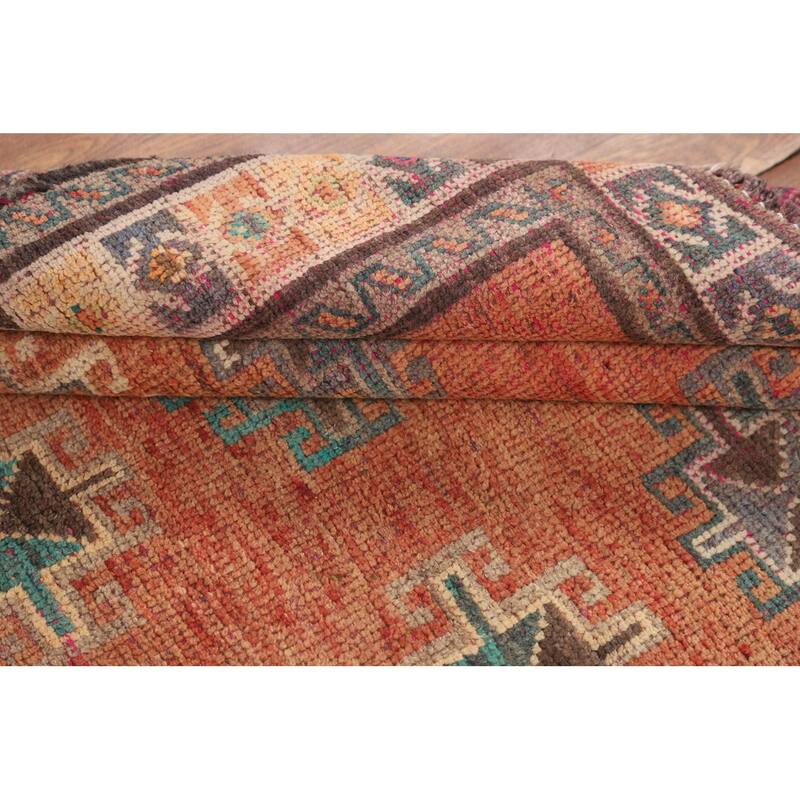 Geometric Shiraz Persian Accent Rug Hand-Knotted Wool Carpet - 4'4" x 6'4"