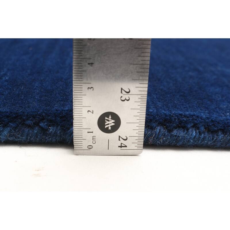 ECARPETGALLERY Hand Loomed Kashkuli Gabbeh Dark Navy Wool Rug - 4'0 x 5'6