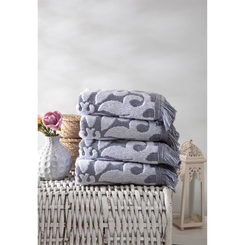 Ozan Premium Home 100% Genuine Turkish Cotton Panache Hand Towels (Set of 4)