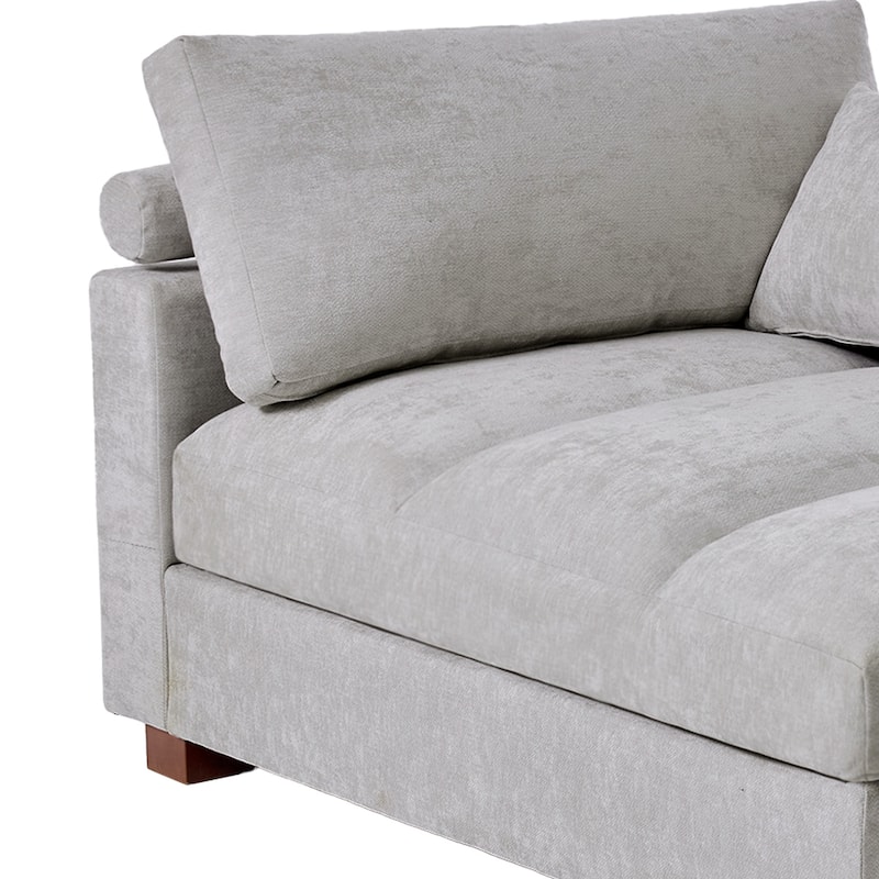 42"W Chenille Upholstered Chaise Lounge