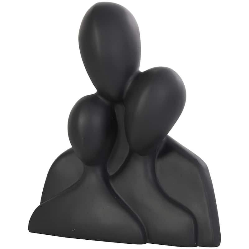 Polystone People Nesting Family 3 Head Decorative Sculpture - Black - Roche River Decor - Black
