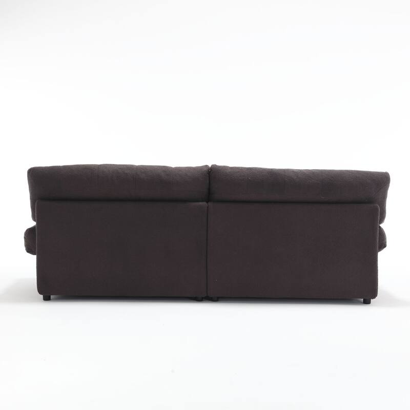 Cloud Style Sofa, Teddy Velvet Fabric, Comfy Padded Cloud Couch for Living Room, Apartment