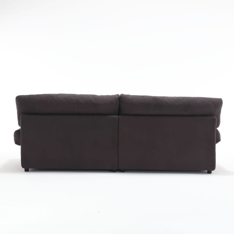 Stylish 2-Seater Cloud Sofa with Teddy Velvet Upholstery for Apartments and Living Rooms