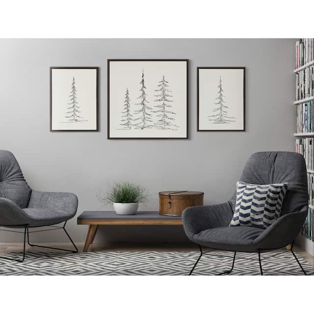 Kate and Laurel Sylvie Trees Canvas Set by The Creative Bunch Studio