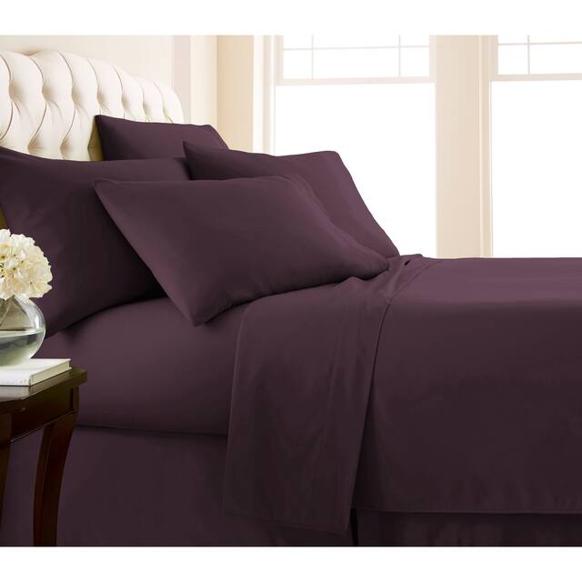 Vilano Series Extra Deep Pocket 6-piece Bed Sheet Set - Twin - Purple