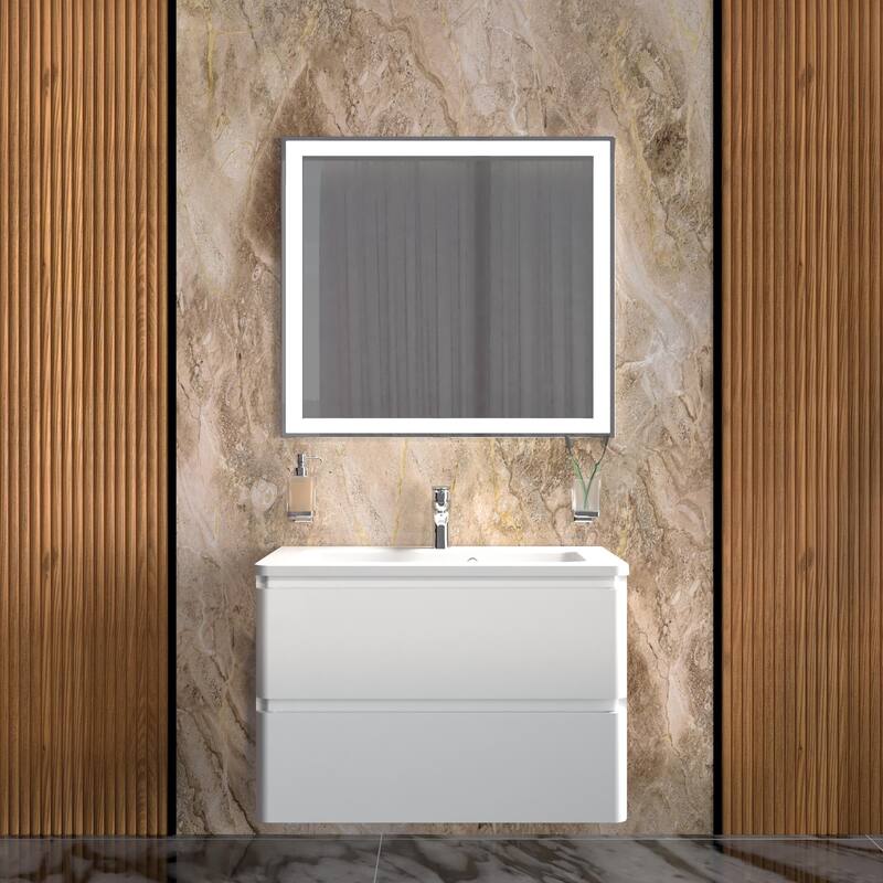 Modern Wall-Mounted Bathroom Vanity with Washbasin | Comfort Collection Omega Collection 32"